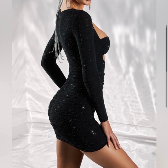 Oh polly black cocktail mini dress - Picture 2 of 4